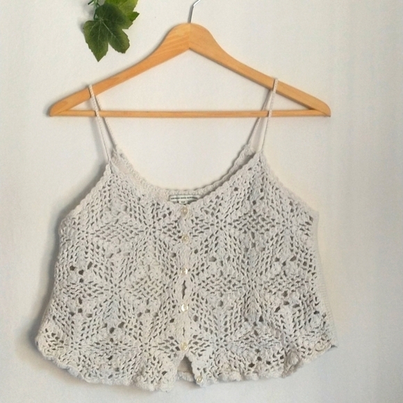 American Eagle Outfitters Y2K Vintage Retro 90's Knit Crop Tank Top Small - Picture 7 of 7